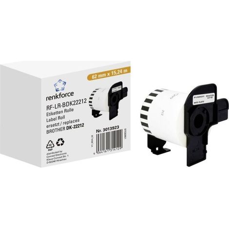 Brother DK-22212 kompatible Etikettenrolle – 62 mm × 15,24 m, weißes Papier mit permanentem Klebstoff