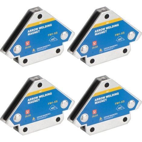 4PCS Aimant Soudure avec Force de Maintien 13kg/28LB Equerre de Soudage pour Angle de Positionneur Magnétique 45 ° 90 ° 135° Equerre Aimanté pour Soudure Outils de Localisation Auxiliaires (1/5)