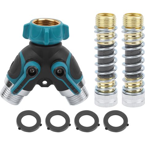 Connecteur de tuyau d'arrosage 2 voies, répartiteur d'eau robuste anti-pli, joint durable pour jardin (1/5)