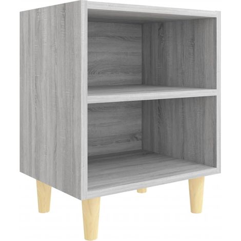 Table de chevet avec pieds en bois Sonoma gris 40x30x50 Rizard (1/5)