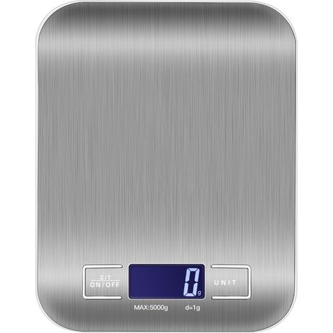 Bilancia da cucina digitale 5 kg 11 libbre, bilancia da cucina elettronica in acciaio inossidabile di alta qualità con display LCD per cucinare e cuocere in casa