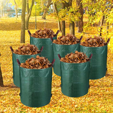 Gartensack Gartenabfallsäcke XXL Rasensack Rasen Behälter Laubsack 272L Gartenabfallsäcke Premium 6X