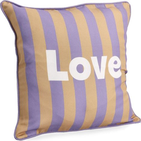 CUSCINO ARREDO LOVE GIALLO VIOLA 45X45 POLIESTERE SFODERABILE CON CERNIER