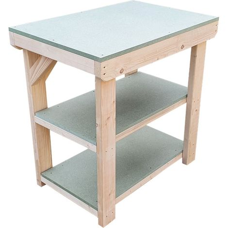 Express Workmate, Wooden Workbench Range, UniMDF 18mm,  3ft(90cm),  Double shelf (1/2)