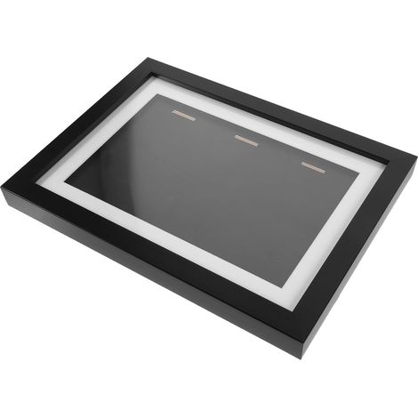 Cadre D'affichage pour Médailles Marathon Vitrine Murale Noire A4 33x24,5 Cm pour 3 Médailles Boîte D'exposition Compacte Couvercle Transparent Créatif pour Décoration Intérieur (1/5)