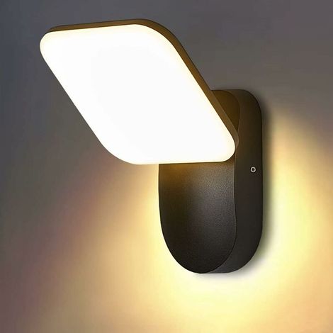 MINKUROW 12w Led Lámpara De Pared Interior Exterior Huat Downstairs Led Lámpara De Pared Moderna Impermeable Ip65 Apliques De Pared De Aluminio Para Sala De Estar Escalera Pasillo Jardín (Negro/Blanco (1/5)