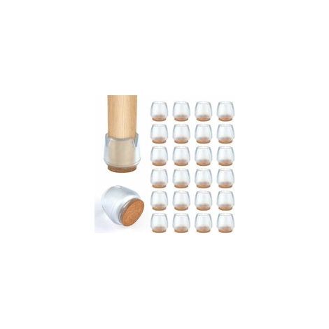 Lot de 24 embouts de chaise ronds 17‑21 mm, antidérapants, résistants aux rayures – (1/5)