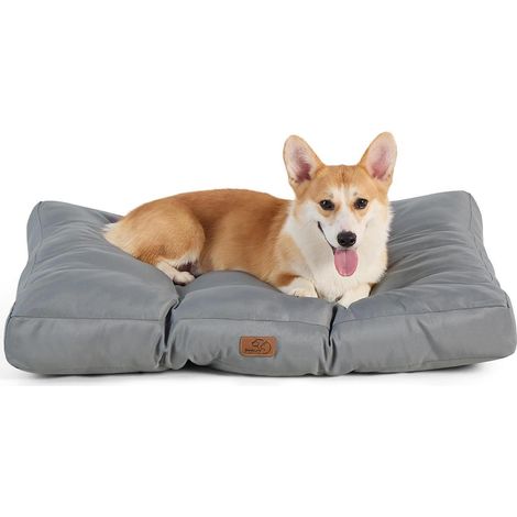 Hundekissen 76x50cm gepolstert dunkelgrau L 76 x B 50 x H 10 cm (1/5)