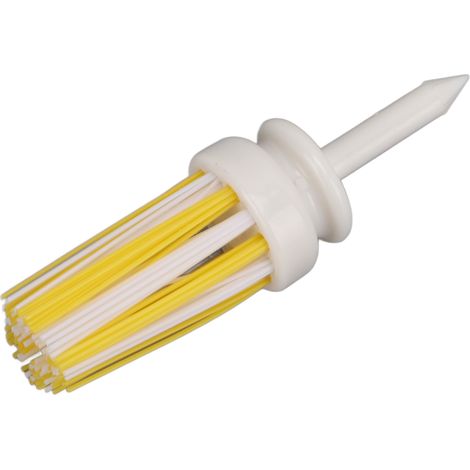 Tees de golf en plastique pour balles longues, support à brosse à faible friction pour l'entraînement à longue distance (70 mm, blanc et jaune) (1/5)