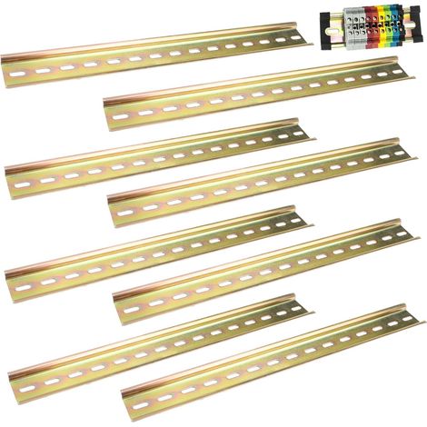 8 Rails DIN Colorés en Acier 29,5×3,5×7,5 Mm  Rail De Montage Pour Disjoncteurs Et Équipements Électriques (1/5)