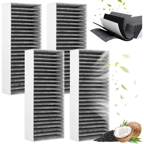 Lot de 4 filtres à charbon actif pour hotte aspirante Siemens HZ9VRCR0 / Bosch HEZ9VRCR0 / Neff Z821VR0/Gaggenau CA282111 / Constructa CZ9VRCR0,accessoires de remplacement pour filtre de recirculation (1/4)