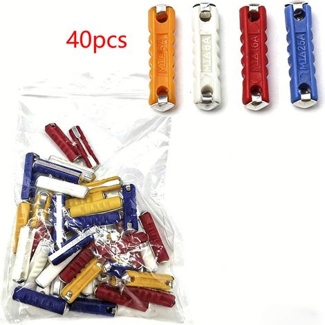 Lot de 40 Fusibles Automobiles Basse Tension Type Torpille - Fusibles Voiture Standards pour Circuit Électrique Auto-lsw (1/5)