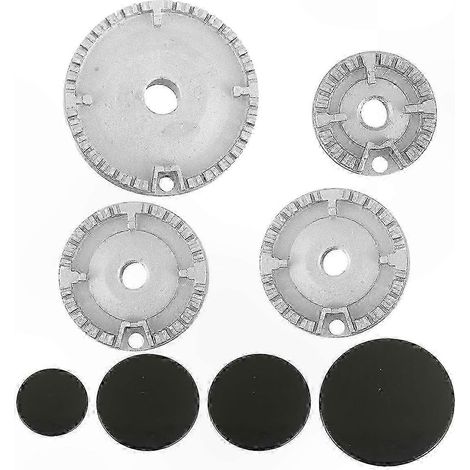 Jeu de 6 capuchons de brûleur de cuisinière à gaz, compatible avec la plupart des têtes de four, kit de remplacement robuste pour plaques de cuisson. (1/5)