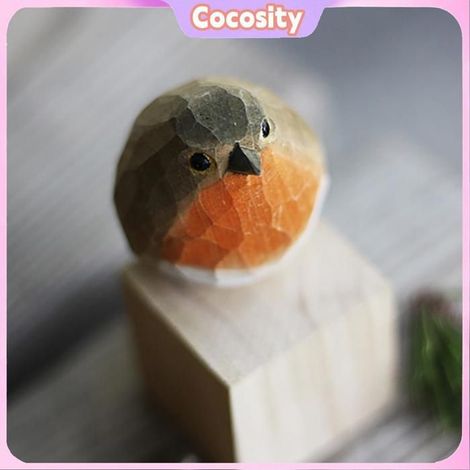Cocosity décoration de la maison Ornements d'oiseaux en bois sculpté, tilleul peint, ornements artisanaux luminaire pack (1/5)