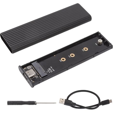 Boîtier externe SSD M.2 NGFF SATA vers USB-C 3.1 adaptateur avec coque en aluminium pour disques SSD tailles 2242, 2260 et 2280 (1/5)