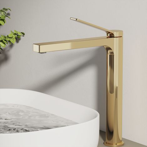 EMKE Wasserhahn Waschbeckenarmaturen 335 x 233 x 46 mm Champagnergold Mischbatterie Küchenarmatur mit Luftsprudler Waschtischarmatur (1/5)