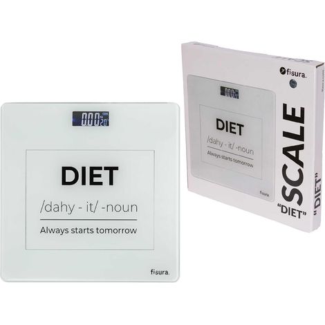 Fisura - Bilancia da bagno digitale "diet". Bilancia da bagno in vetro. Bilancia elettronica fino a 180 kg con precisione di 50 gr, tecnologia Step-On. 30 x 30 cm. (1/5)