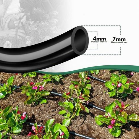 Hydrogarden Conduites d'eau d'arrosage Automatique 4mm/7mm Irrigation Système Micro Tuyau pour Fleurs, Plantes, Bonsaï, Jardin et Terrasse, 30m (1/4)
