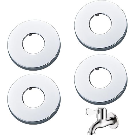 Rosace Mitigeur Douche Acier Inoxydable (3/4) Ø 27 mm x Ø 70 mm x hauteur 10 mm 4pcs, Rosace Robinet Intérieur, Garniture Pour Robinet De Douche Et Robinets Muraux D'eau Chaude Et Froide (1/5)