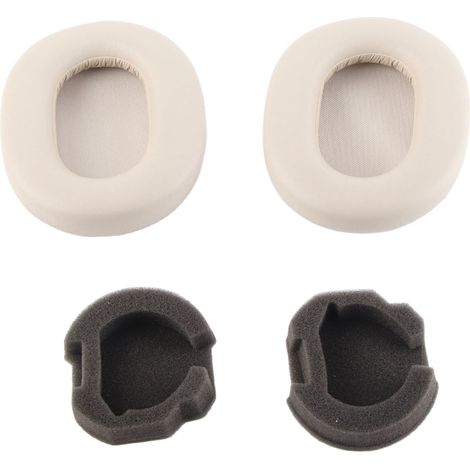 Coussinets de remplacement en cuir protéiné et mousse à mémoire pour casque WH-1000XM5, isolation phonique, couleur argent platine. (1/5)