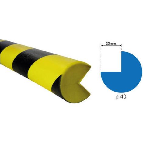 Protector antigolpes poliuretano redondo 105 x 40 mm hueco interior de 20 x 20 mm SEKURECO