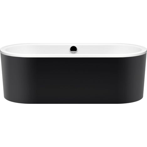 Kaldewei Classic Duo Oval, baignoire sur pieds, 180x80x42 cm, avec tablier couleur extérieure noir lave mat, 111-7, Coloris: Noir - 291249280701