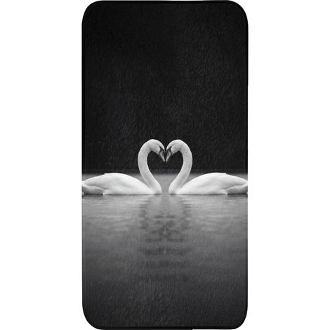 TAPPETINO DA BAGNO Cigni - Cuore - Nero - Bianco 60x120 cm