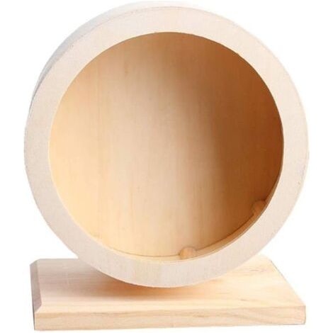 Roue d'exercice pour petits animaux de compagnie, jouet en bois pour hamster, roue tournante silencieuse (1/5)