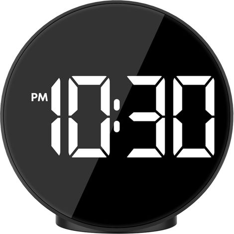 Großer digitaler LED-Wecker mit Zeitanzeige, Temperaturanzeige und Sprachsteuerung.