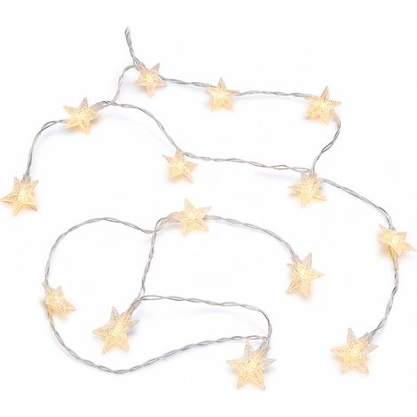 Guirlande LED Flocons de Neige Blanc Chaud Clignotante, 100 LED à Piles pour Décoration de Noël (1/5)