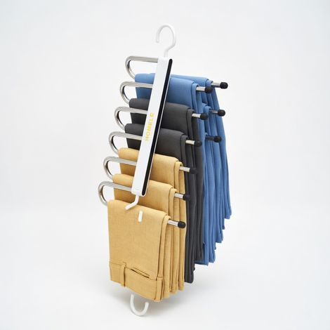 Cintre pantalon inox pliable 9 bars antiderapant pour la maison (1/5)