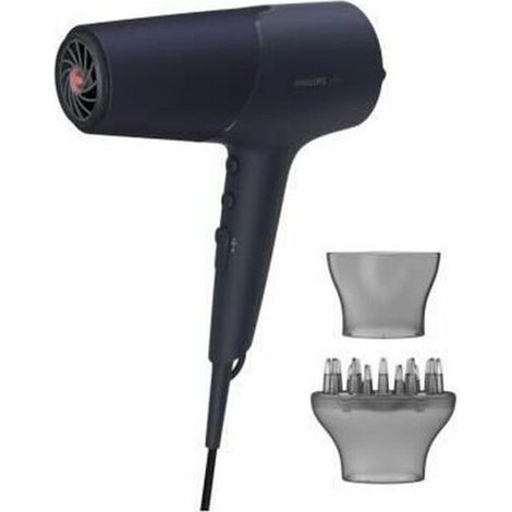 Philips  Secador de pelo  BHD510/00  2300 W  3 ajustes de temperatura  Función iónica  Boquilla difusora  Azul/Metal