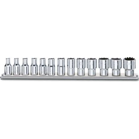 Beta 900U/SB13 Jeu de clés à douilles multidoigts 1/4" chromées 13 pcs.