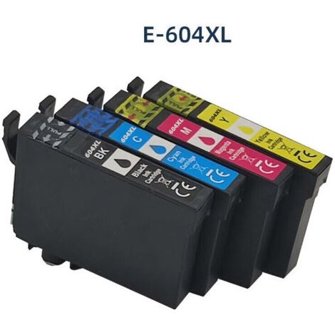 Compatible Cartouche pour Epson 604 XL 604XL Encre pour XP-2200 XP-2205 XP-3200 XP-3205 XP-4200 XP-4205 WF-2910 WF-2930 WF-2950 (Noir,Cyan,Magenta, Jaune) (1/5)