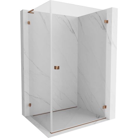 Mexen Lunar-B L cabina doccia a battente destra 95 x 90 cm, trasparente, oro rosa - 832L-095-090-60-00-P (1/5)