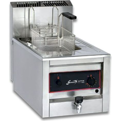 Friteuse inox gaz 10 litres à poser, 1 panier et couvercle inclus, 7000 W, GAZ