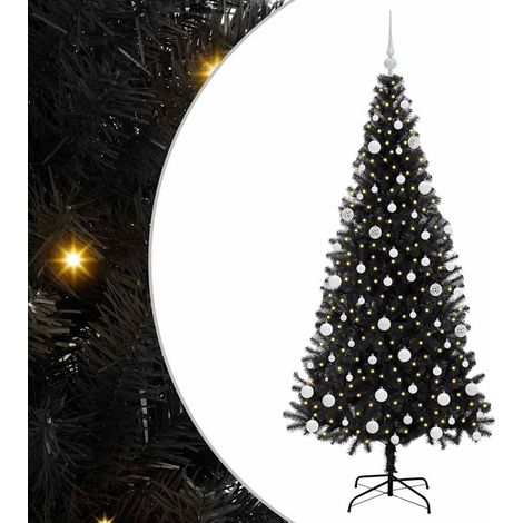 Albero di Natale Albero natalizio Albero festivo con 300 LED con supporto Nero 180 cm PVC (1/5)