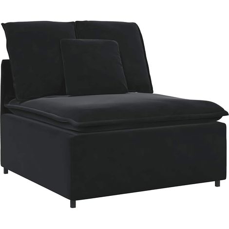 Modulo Centrale Divano Modulare con Cuscini Nero 100 cm vidaXL (1/5)