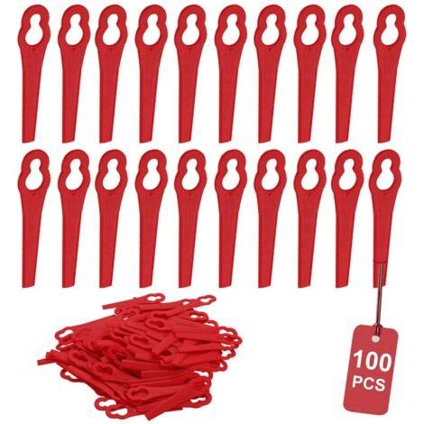 100er-Packung verbesserte, dicke Kunststoff-Ersatzklingen, gute Robustheit, Rot - Karteo (1/5)