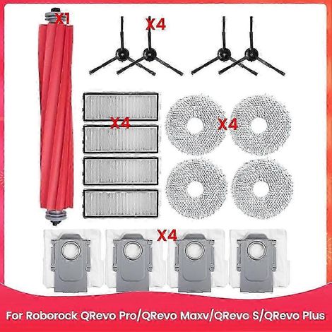 Le kit d'accessoires de 17 pièces compatible avec les aspirateurs Qrevo Pro, Qrevo Max, V, Qrevo et SQrevo Plus comprend l'unité principale, la brosse latérale, le filtre, la serpillière et le sac à p (1/5)