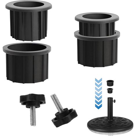 Kit de remplacement pour pied de parasol de jardin, 4 pièces avec 2 vis filetées (M8) pour jardin, terrasse, table (1/5)