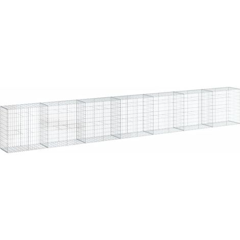Gabion Basket with Cover 700x50x100 cm Galvanised Iron vidaXL