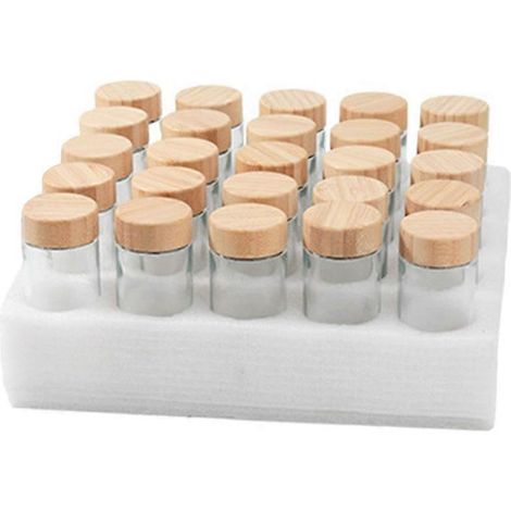 Lot de 25 pots à épices en verre pour la cuisine, contenants pour condiments, sucre, sel (1/4)