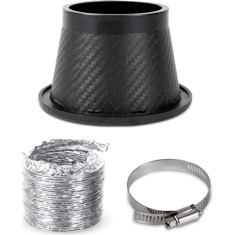 Universal design for car modifications: round and square carbon fiber air intake vents, front bumper turbine air intake duct, and air vents - round type (1/4)