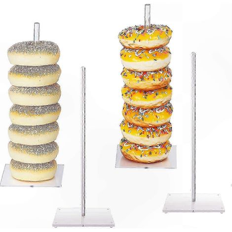 Dessertständer aus Acryl, 4er-Set transparente Türme für Donuts, Bagels und Gebäck, ideal für Catering und Empfänge (1/5)