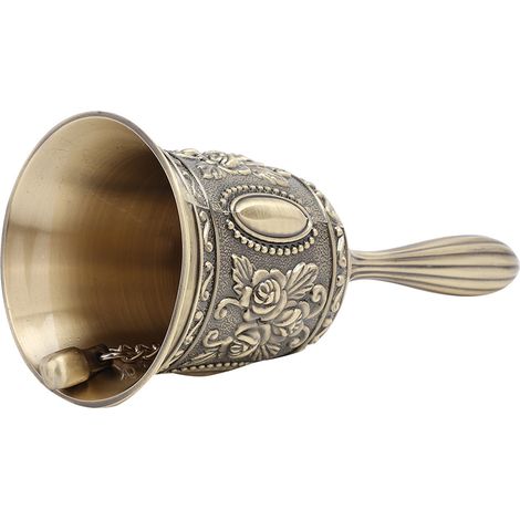 Clochette de Table en Alliage de Zinc à Motif Rose, Idée Cadeau de Noël Artisanal Métallique (1/5)