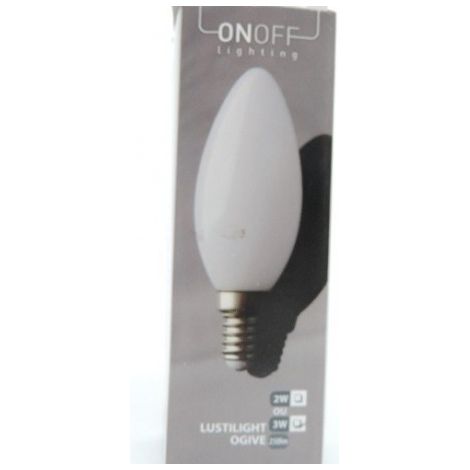 Ampoule LED 3W ogive 90X37mm blanc chaud 2700K 240lm culot E14 230V verre dépoli LUSTILIGHT TI043-1BTC
