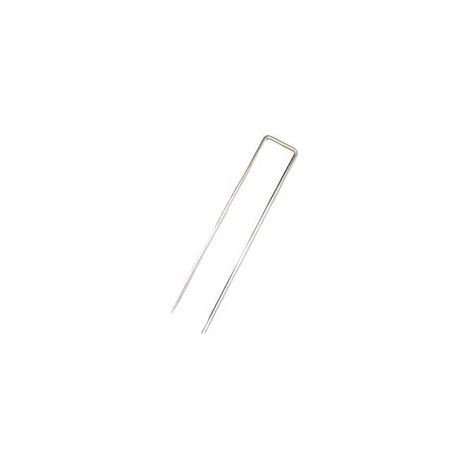 Lot de 100 clous de sol en forme de U (diamètre du fil : 2,2 mm, 4 × 20 cm) : durables et résistants à la rouille pour de multiples usages.