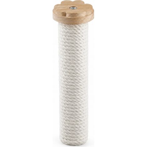 Griffoir pour chat gainé de corde blanc longueur 30 cm 10 x 10 cm