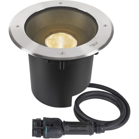 Encastré de sol rond DASAR 2.0 XL 24° 3000K alimentation DALI acier inoxydable - SLV - 1007241 (1/4)